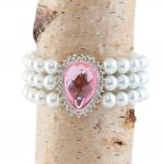 Pink with Faux Pearl Stylish Bracelet