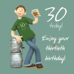 30th Male Birthday Card - Beer Enjoy One Lump Or Two