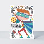 Birthday Card - Boy Kids - Super Hero - Die-cut - Star Jumps