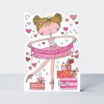 Birthday Card - Girl Kids - Ballerina - Die-cut - Star Jumps