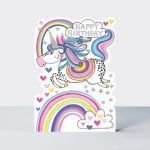 Birthday Card - Girl Kids - Unicorn - Die-cut - Star Jumps