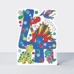 Birthday Card - Boy Kids - 4th Birthday Age 4 Dinosaur - Die-cut - Star Jumps