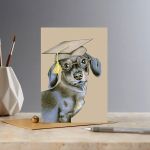 Greetings Card - Clever Sausage Dog - Deckled Edge