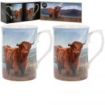 Highland Cow Leonardo Collection Fine China Mug Gift Set