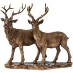 Stag & Deer - Bronzed Lifelike Ornament Gift - Reflections Leonardo Collection