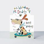 Birthday Card - Daddy Dogs - Glitter Die-cut - Jelly Moulds