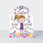 Birthday Card - Sister Cat - Glitter Die-cut - Jelly Moulds