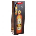 Bulk Buy 6 x Beer Gift Bag Bottle Bag Male - Brilliant Guy 35cm x 12.5cm x 9cm