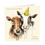 Birthday Card - Herd it's your birthday! - Cow - Gracie Tapner
