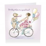 Birthday Card - Special Friend - Bike - Glittered - Angie Thomas