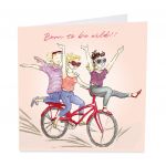 Birthday Card - Female Born To Be Wild!! - Bike - Angie Thomas