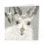 Charity Christmas Card Pack - 6 Cards - Rabbit - Winter Wishes - Glitter Shelter