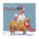 Charity Christmas Card Pack - 6 Cards Festive Farmyard Cow Sheep - Ling Design