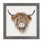 Freddie - Highland Cow - Wall Art Print Framed 63cm - Heather Fitz