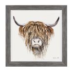 Freddie - Highland Cow - Wall Art Print Framed 63cm - Heather Fitz