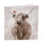 Charity Christmas Card Pack - 6 Cards - Highland Cow - Mira-Coo - Glitter Shelter