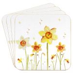 Daffodil Yellow Coasters - Set of 4