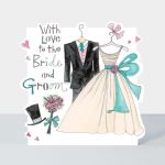 Wedding Day Card - Bride & Groom - Glitter Die-cut - Cloud