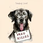 Greetings Card - Sending Love Free Kisses - Dog - Gracie Tapner