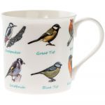 Garden Bird Motive Fine China Mug - Boxed