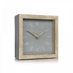 5" Nordic Wood Mantel Clock Cement Grey - Thomas Kent