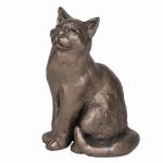 Cat Sitting Cold Cast Bronze Ornament - Ellie - Frith Sculpture