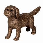 Cockapoo Dog Standing Cold Cast Bronze Ornament - Sparky - Frith Sculpture