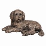 Cockapoo Dog Lying Cold Cast Bronze Ornament - Ozzy - Frith Sculpture