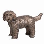 Labradoodle Dog Standing Cold Cast Bronze Ornament - Button - Frith Sculpture