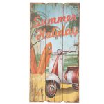 Wooden Quote Board Picture Sign - "Summer Holiday" - Surf Beach - Clayre & Eef