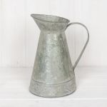 Vintage Style Embossed Zinc Metal Planter Jug Vase 20cm