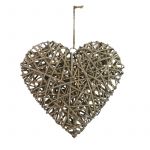 Extra Large Grey Washed Willow Heart 3D - 50cm