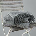 Como Grey Throw Blanket - 100% Cotton - 170cm x 200cm - Beamfeature