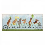 Mutley Crew Dogs Tandem Bike - Canvas Wall Art Print - World Art Prints
