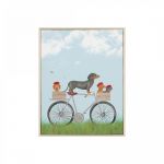 Play Date Bike Dachshund Dog - Canvas Wall Art Print - World Art Prints