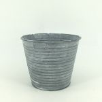 Ribbed Zinc Metal Tall Garden Planter Pot - 12cm