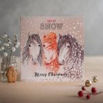Christmas Card - Horse Pony Let It Snow - Deckled Edge