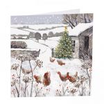 Charity Christmas Card Pack - 6 Cards - Chicken Tree All Is Bright - Glitter Shelter