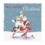 Charity Christmas Card Pack - 6 Cards - Xmas Helpers Cat Dog - Ling Design