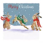Charity Christmas Card Pack - 6 Cards - Festive Hares - Ling Design