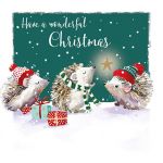 Charity Christmas Card Pack - 6 Cards - Xmas Hedgehogs - Ling Design