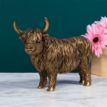 Highland Cow - Bronzed Lifelike Ornament Gift - Reflections Leonardo Collection