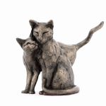 Making Friends Cat Cold Cast Bronze Ornament - Frith Sculpture Paul Jenkins