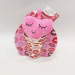 Pink Love Heart & White Lip Mug Gift Set