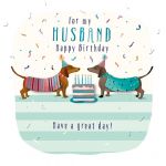Birthday Card - Husband - Dachshund Dog - 3D Glitter - Talking Pictures