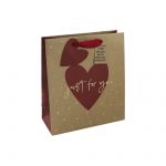 Heart Just For You Kraft Medium Gift Bag - 100% Recyclable Eurowrap 21x25x10cm