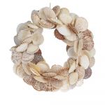 Natural Scallop Shell Round Wreath Seaside Decoration - Gisela Graham
