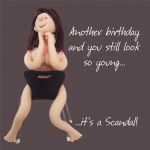 Birthday Card - Female Naked Lady Scandal - One Lump Or Two