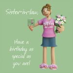 Birthday Card - Special Sister-in-Law Bouquet - One Lump Or Two