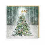 Charity Christmas Card Pack - 6 Cards - Evening Shimmer Xmas Tree - Shelter